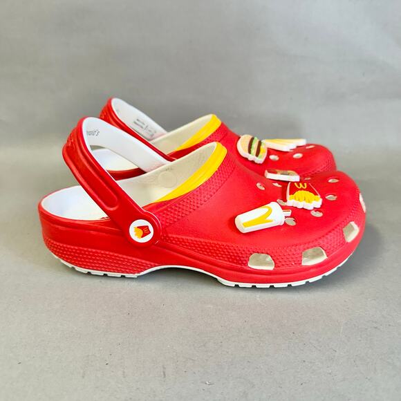 CROCS McDonald's Classic Clog French Fry with jibbitz Women's Size 7 mens size 5 - Picture 4 of 16